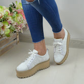Pantofi Casual Dama din Piele Naturala,Adelle,albi